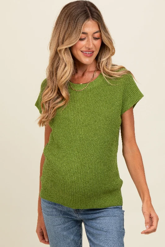 Green Knit Maternity Sweater Top