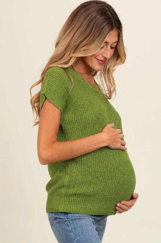 Green Knit Maternity Sweater Top