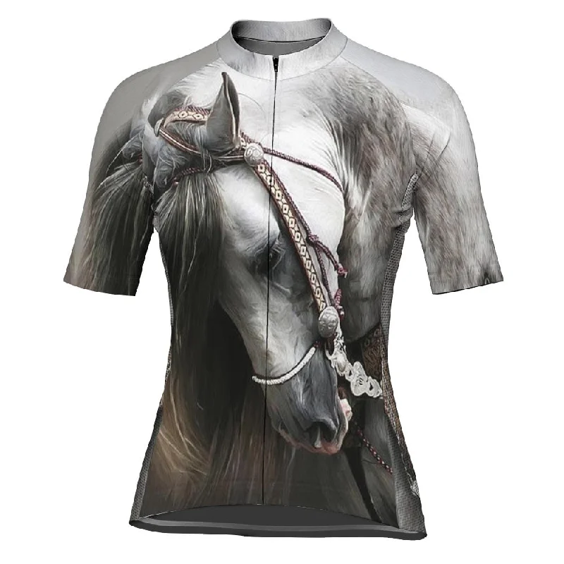 Horse Short Sleeve Cycling Jersey for Women