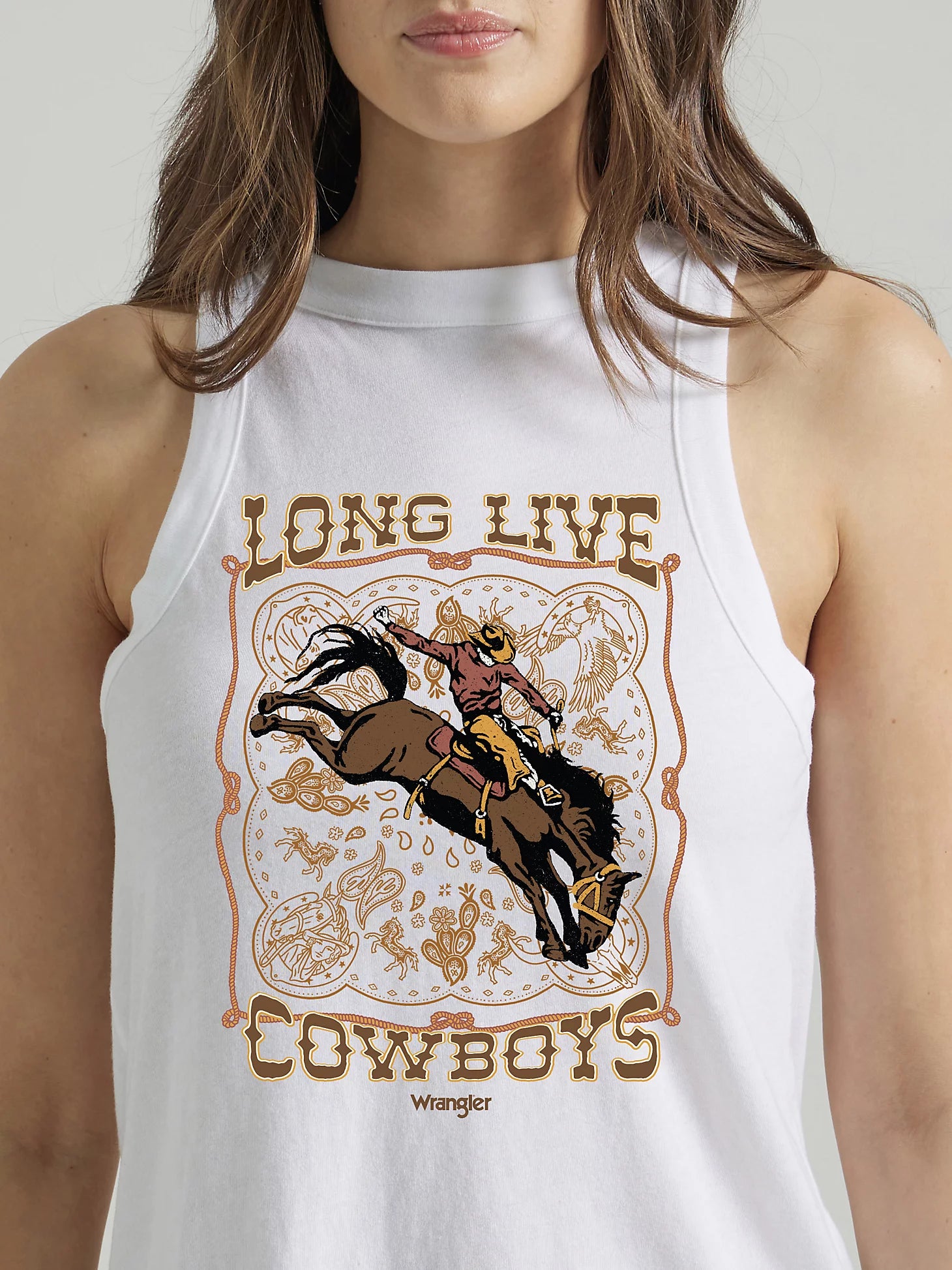 Ladies Long Live Cowboys Tank by Wrangler