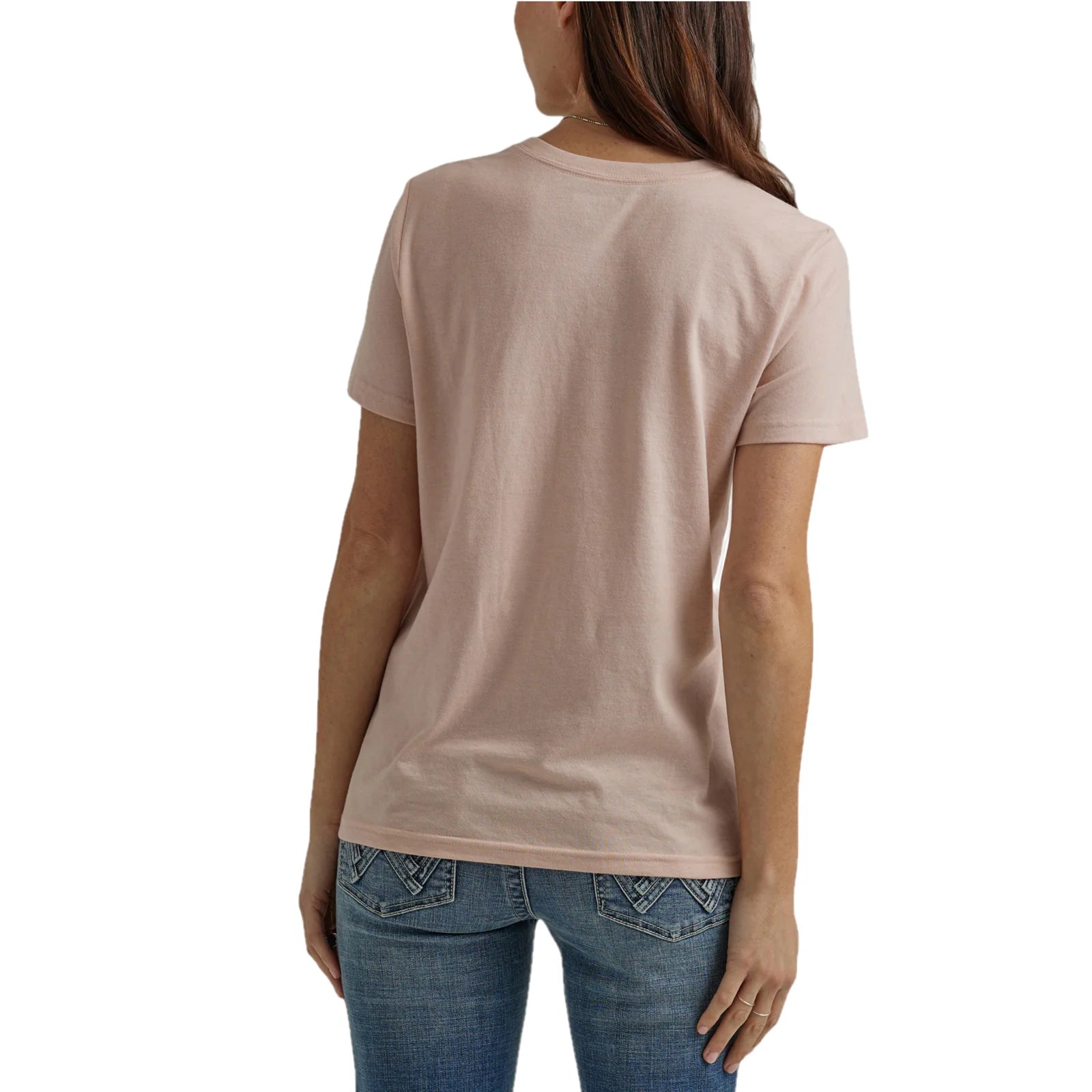 Ladies Wrangler Logo Tee ~ Peach