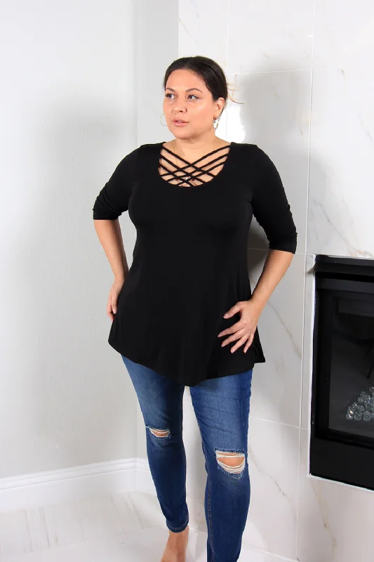 Lily Criss Cross Top | Black