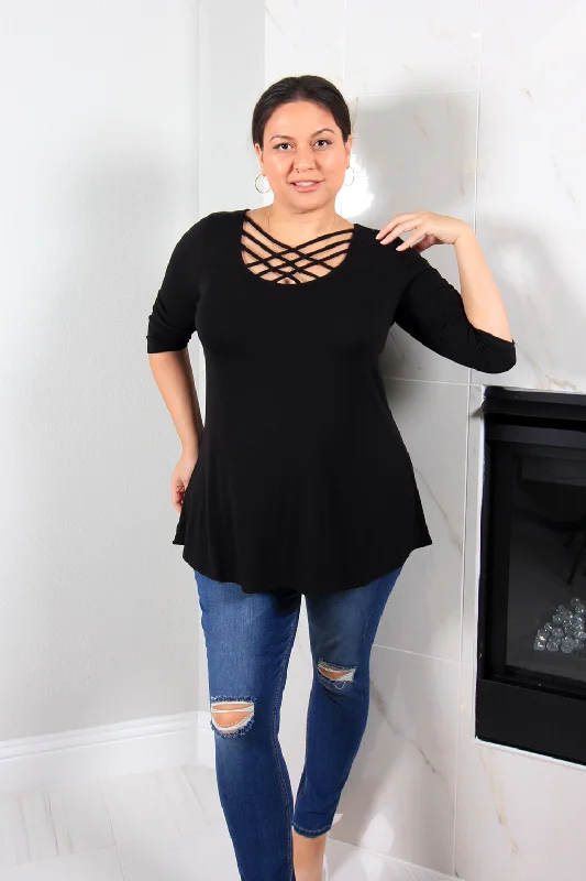 Lily Criss Cross Top | Black