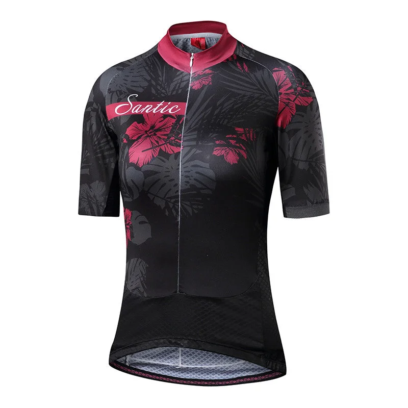 Santic Tropical Flower Women Jersey Short Sleeve