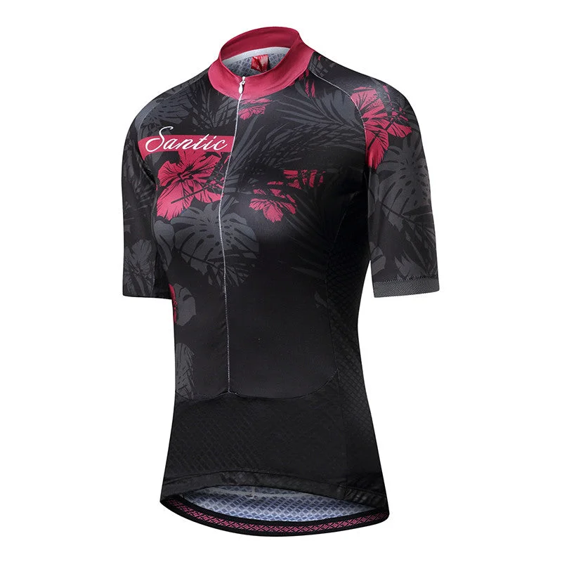 Santic Tropical Flower Women Jersey Short Sleeve