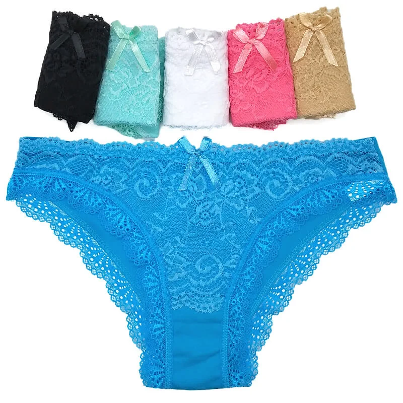 12 X Womens Solid Transparent Lace Briefs Bikini Undies Sexy Underwear With Bow Bikini with lace-up front, Sexy, Trendy, Comfortable 12 X Womens Solid Transparent Lace Briefs Bikini Undies Sexy Underwear With Bow Bikini with lace-up front, Sexy, Trendy, Comfortable