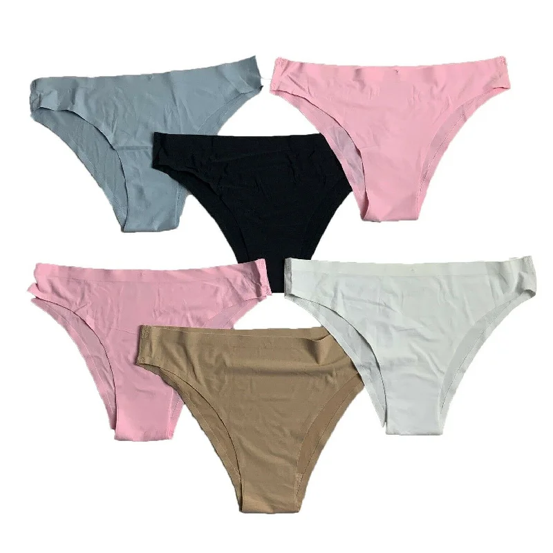6 x Womens Seamless Nylon Bikini Underwear Brief Sexy Panties No Seam Show Free Triangle bikini set, Sexy, Comfortable, Stylish