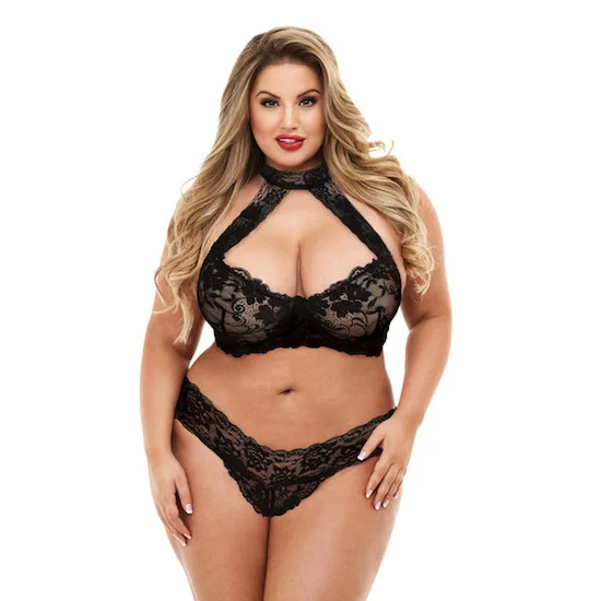 BACI 3166 Lace Halter Bikini Set - Queen - Black Classic black bikini, Elegant, Sexy, Comfortable
