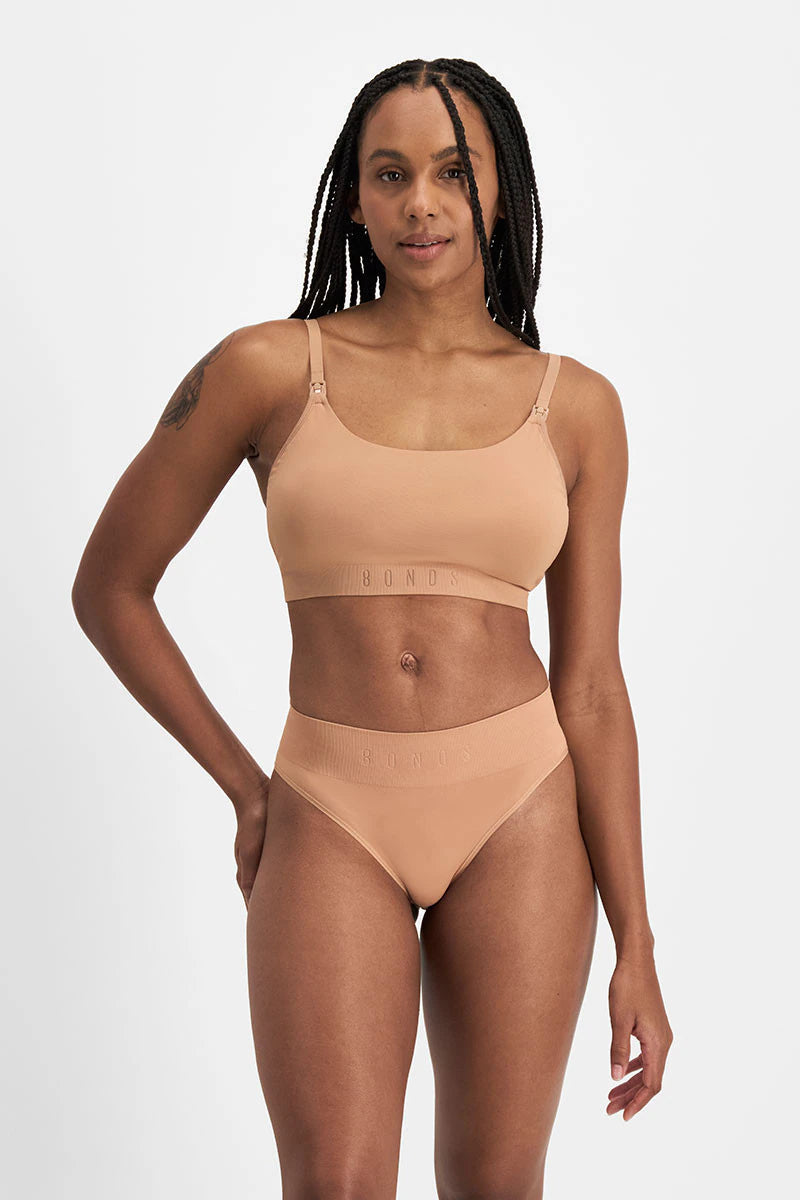 Bonds Womens Bases Seamless String Bikini - Blush Latte Back tie bikini top, Adjustable, Trendy, Sexy