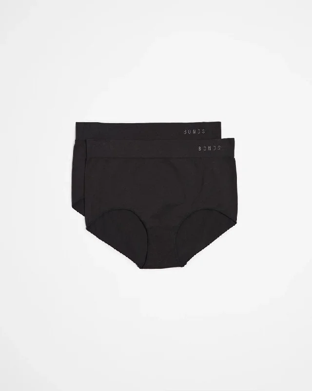 Bonds Womens Seamless Bikini Briefs 2 Pack - Black Adjustable strap bikini, Custom fit, Comfortable, Stylish