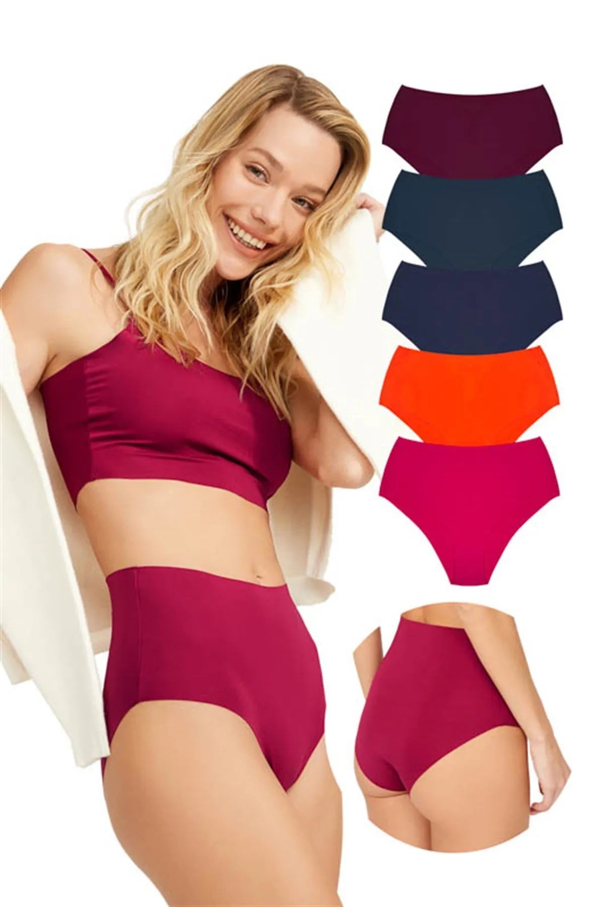 Cottonhill Women's High Waist Basic Laser Cut Bikini 5 Pack Panties Eco-friendly bikini, Sustainable, Trendy, Fashionable Cottonhill Women's High Waist Basic Laser Cut Bikini 5 Pack Panties Eco-friendly bikini, Sustainable, Trendy, Fashionable