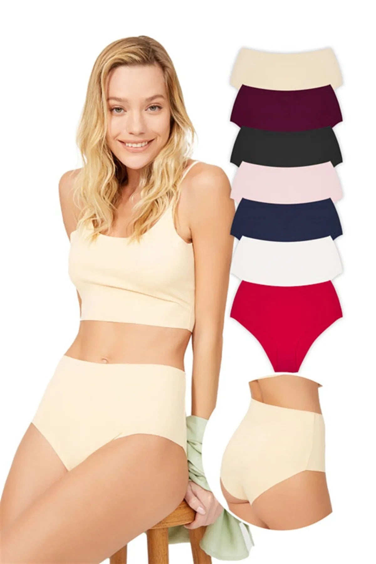 Cottonhill Women's High Waist Basic Laser Cut Bikini 7 Pack Panties Drawstring bikini, Comfortable, Adjustable, Trendy Cottonhill Women's High Waist Basic Laser Cut Bikini 7 Pack Panties Drawstring bikini, Comfortable, Adjustable, Trendy
