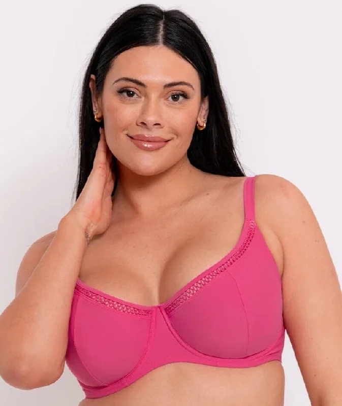 Curvy Kate First Class Balcony Bikini Top - Pink Sheer mesh bikini, Sexy, Fashion-forward, Trendy