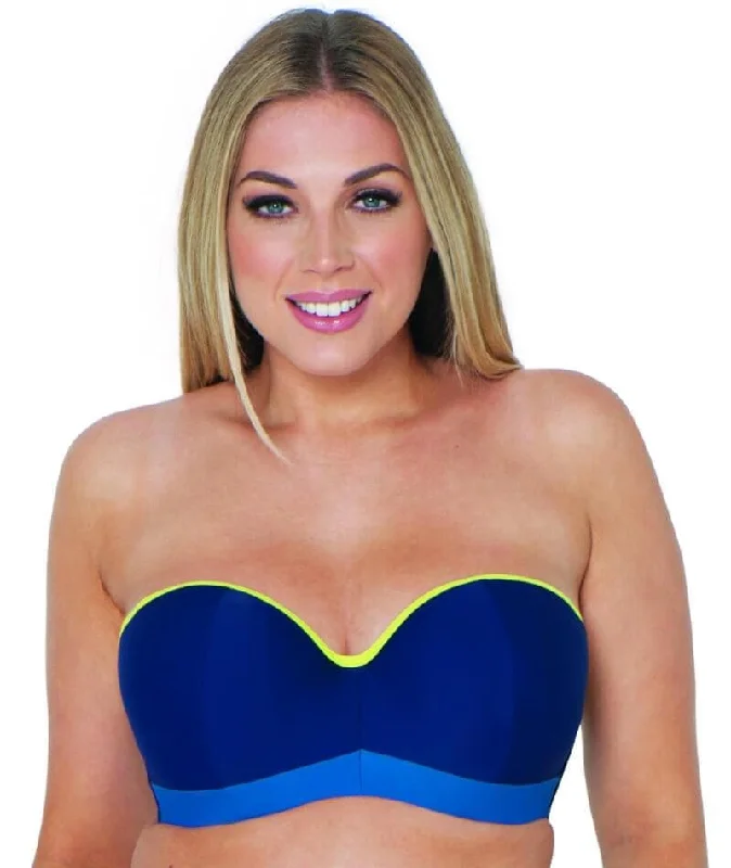 Curvy Kate Maya Bandeau Bikini Top - Blue Mix Striped bikini, Fun design, Trendy, Comfortable