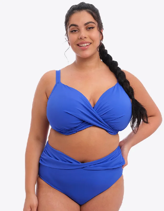 Elomi Magnetic Plunge Bikini Top Sapphire Ribbed bikini bottom, Comfortable, Chic, Trendy