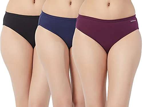 Fruit of the Loom Super Soft Cotton Bikini Briefs for Women | 4 Way Stretch Soft Waistband | Breathable Fabric | Full Hip Coverage |Assorted Colour and Print May Vary Pack of 3 High-neck bikini top, Sexy, Trendy, Fashionable