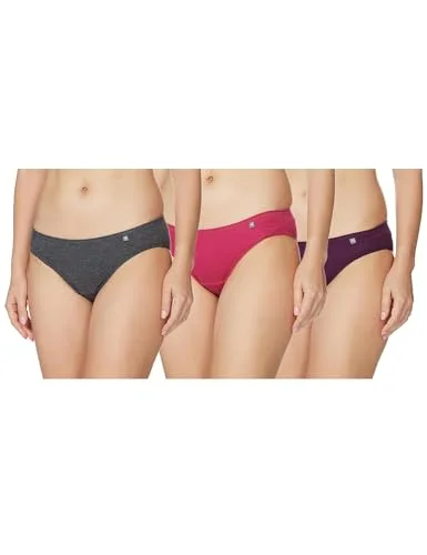 Jockey Women's Cotton Bikini (Pack of 3) (Colors/Prints May Vary) 1410_Dark Assorted_M High-leg swimwear, Sexy, Comfortable, Trendy