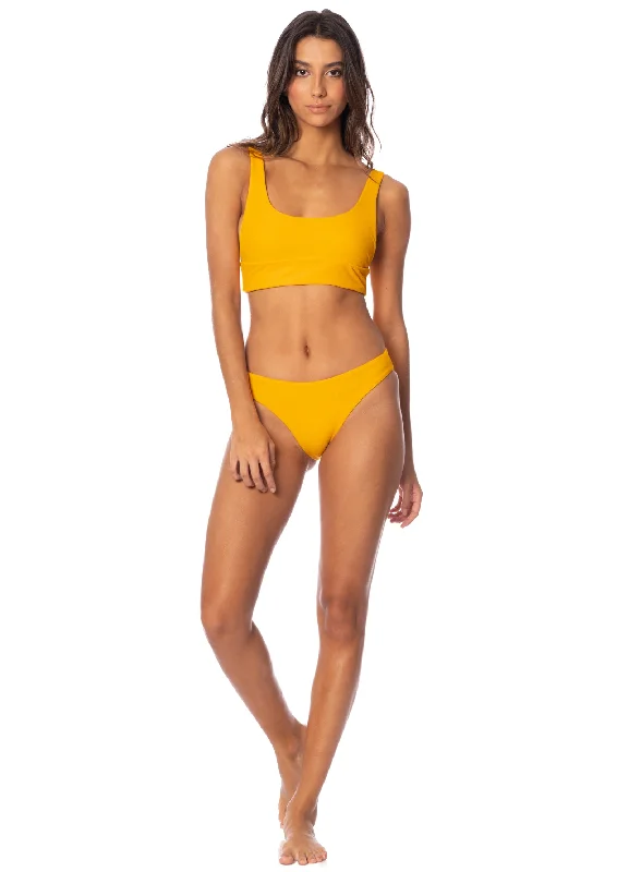 Maaji Sunset Gold Donna Sporty Bralette Bikini Top Back tie bikini, Adjustable, Chic, Trendy