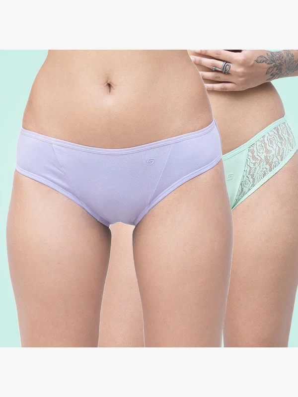 Undies Lavender Greenfig Organic Bikini Set of 2 Crochet one-piece, Boho, Sexy, Comfortable