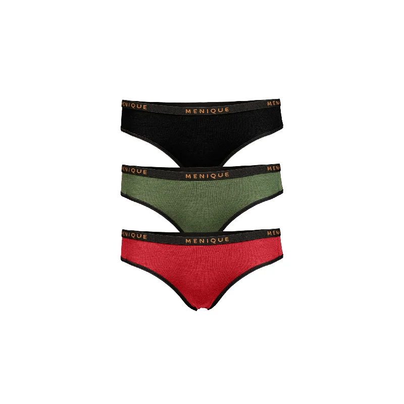 Women Merino Bikini Briefs 3-Pack Tie front bikini, Adjustable, Sexy, Comfortable