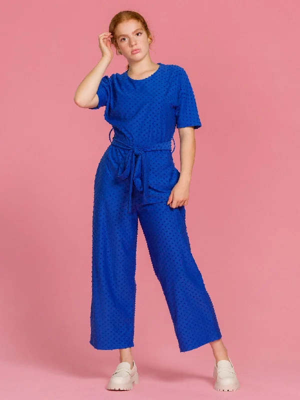 Manuela Jumpsuit Dazzling Blue Dot Boho jumpsuit, Relaxed fit, Trendy, Stylish