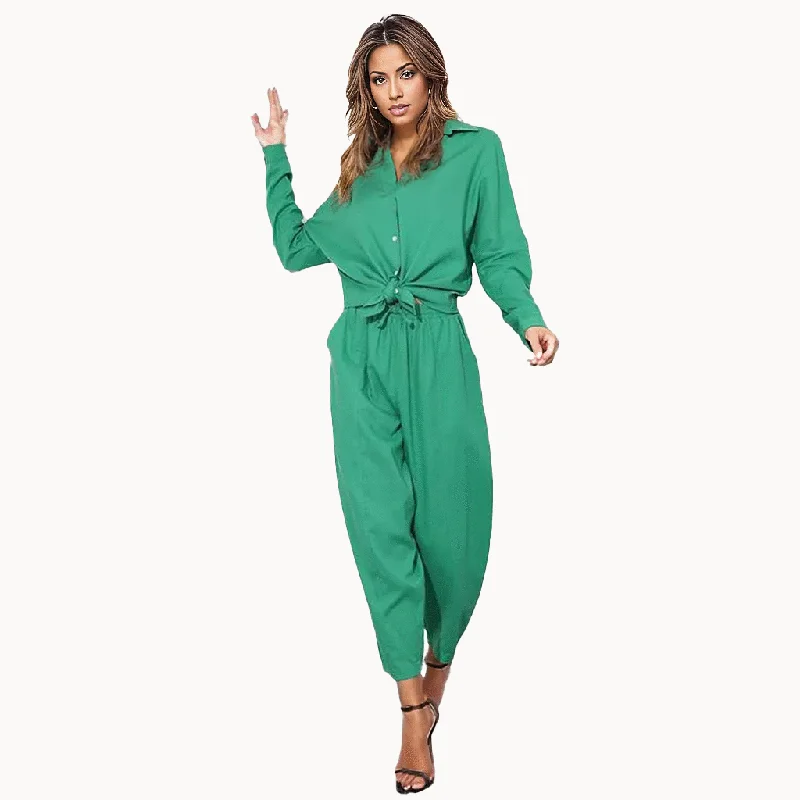 Hauss Avocado Collar Organic Cotton Womens Jumpsuit Button-down jumpsuit, Casual style, Comfortable, Trendy Hauss Avocado Collar Organic Cotton Womens Jumpsuit Button-down jumpsuit, Casual style, Comfortable, Trendy