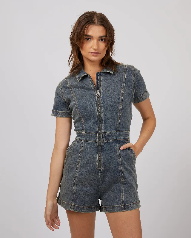 Boston Playsuit Dirty Denim Sleeveless wide leg jumpsuit, Summer fashion, Stylish, Comfortable Boston Playsuit Dirty Denim Sleeveless wide leg jumpsuit, Summer fashion, Stylish, Comfortable