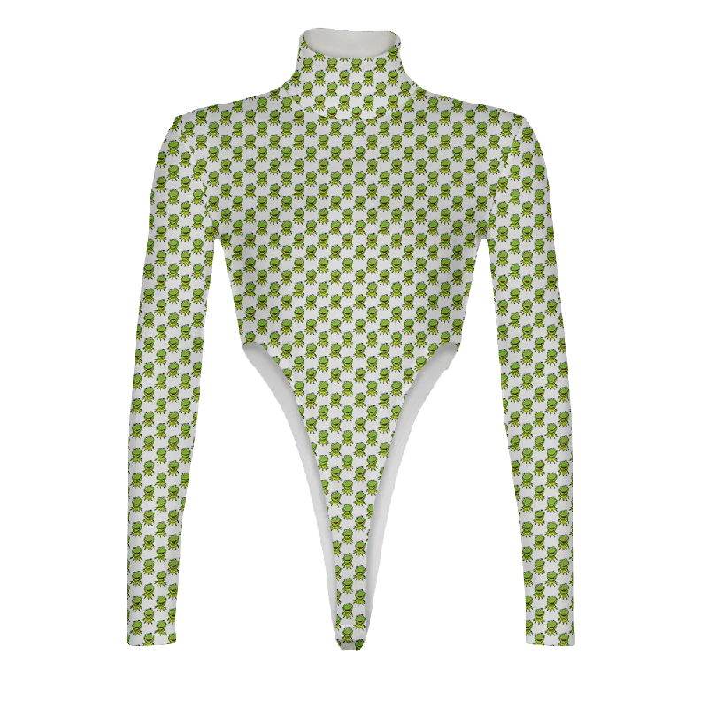 Good Kermit Turtleneck Long Sleeve Jumpsuit Off-shoulder jumpsuit, Elegant, Party attire, Stylish Good Kermit Turtleneck Long Sleeve Jumpsuit Off-shoulder jumpsuit, Elegant, Party attire, Stylish