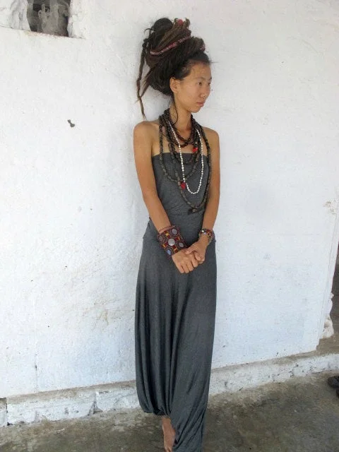 Strapless Grey Harem Jumpsuit Elegant jumpsuit, Party wear, Chic, Comfortable