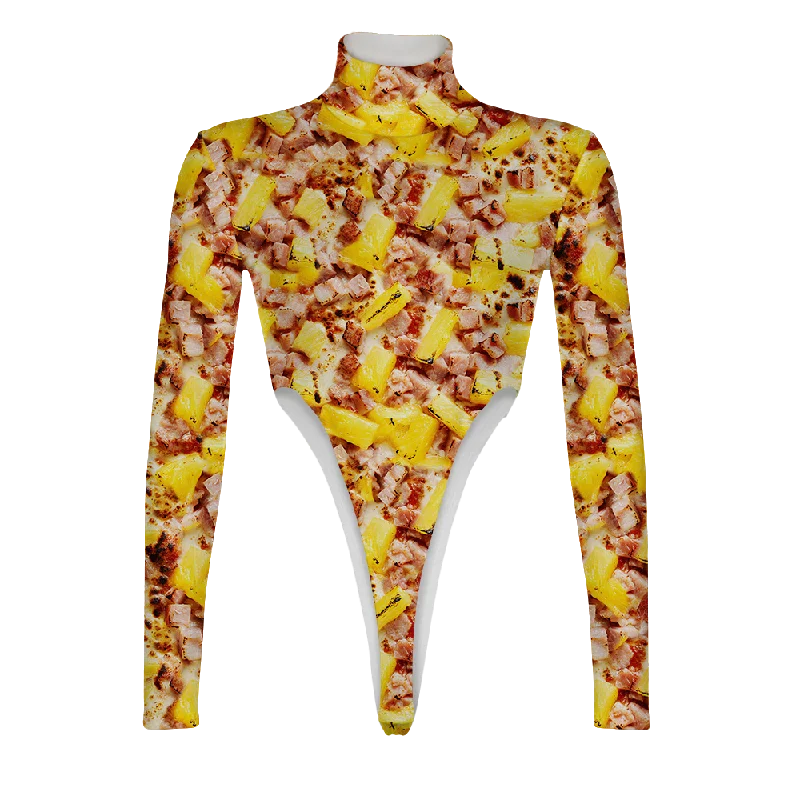 Hawaiian Pizza Turtleneck Long Sleeve Jumpsuit Casual romper jumpsuit, Comfortable, Trendy, Playful Hawaiian Pizza Turtleneck Long Sleeve Jumpsuit Casual romper jumpsuit, Comfortable, Trendy, Playful