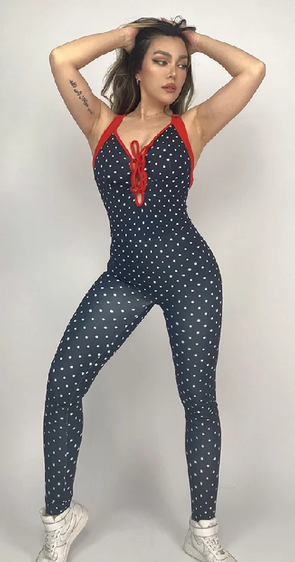 La Fitwear Jumpsuit Wild Love Polka Dot Wide leg jumpsuit, Relaxed fit, Chic, Comfortable La Fitwear Jumpsuit Wild Love Polka Dot Wide leg jumpsuit, Relaxed fit, Chic, Comfortable