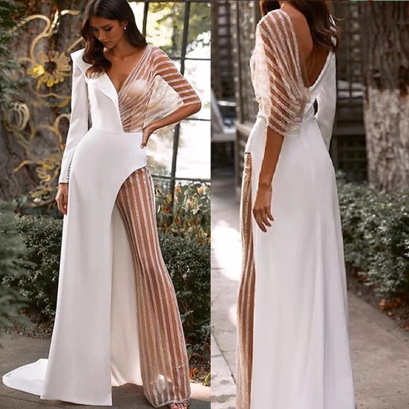 Visionary Illusion Lace Jumpsuit Wide leg denim jumpsuit, Street style, Casual, Comfortable Visionary Illusion Lace Jumpsuit Wide leg denim jumpsuit, Street style, Casual, Comfortable