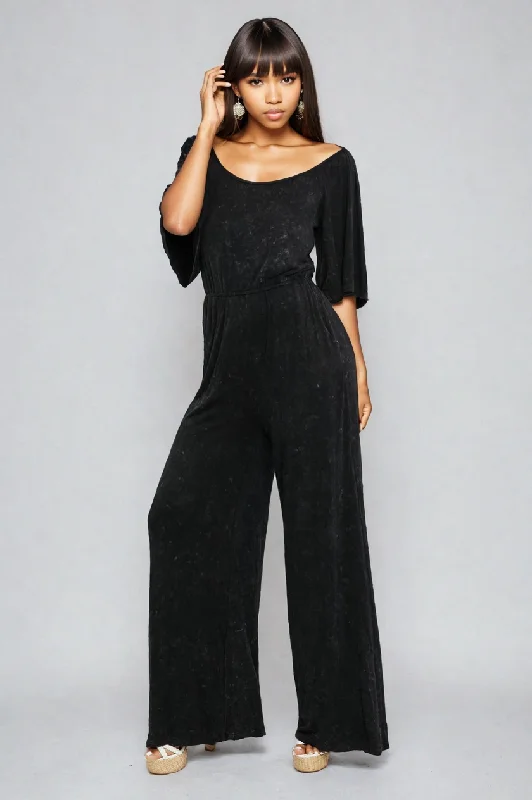 Nightfall Breeze Flowy Viscose Womens Jumpsuit Vintage jumpsuit, Retro style, Fashionable, Trendy