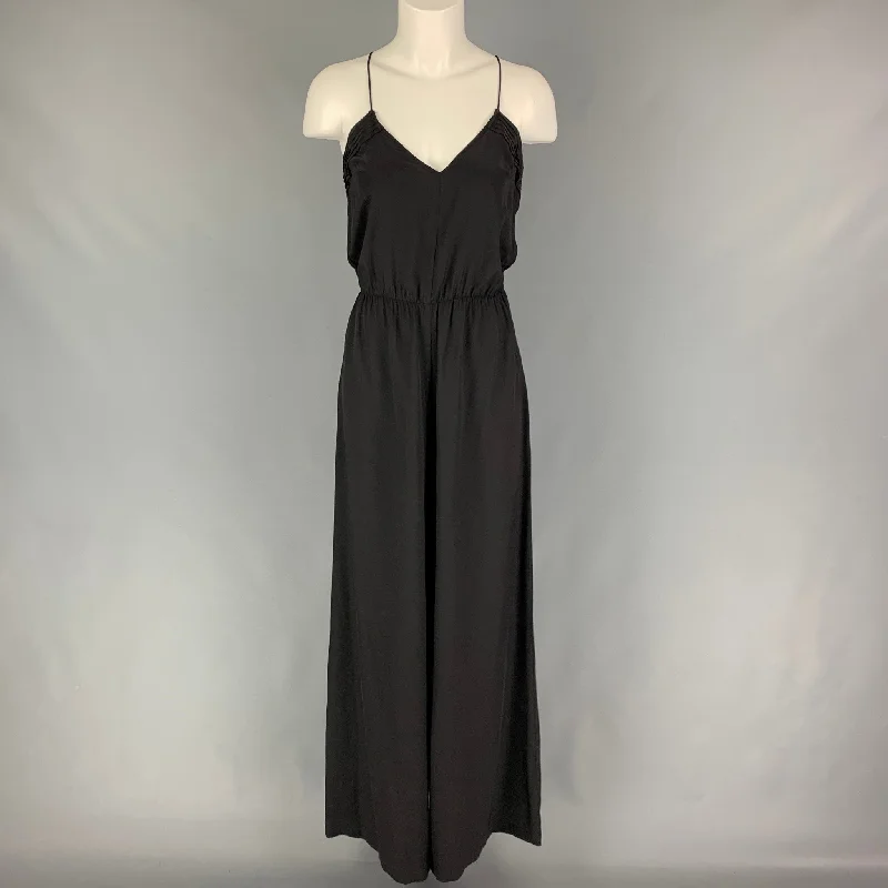 NO BRAND Size M Black Silk Ruffled Halter Jumpsuit Animal print jumpsuit, Bold pattern, Fashion statement, Unique NO BRAND Size M Black Silk Ruffled Halter Jumpsuit Animal print jumpsuit, Bold pattern, Fashion statement, Unique