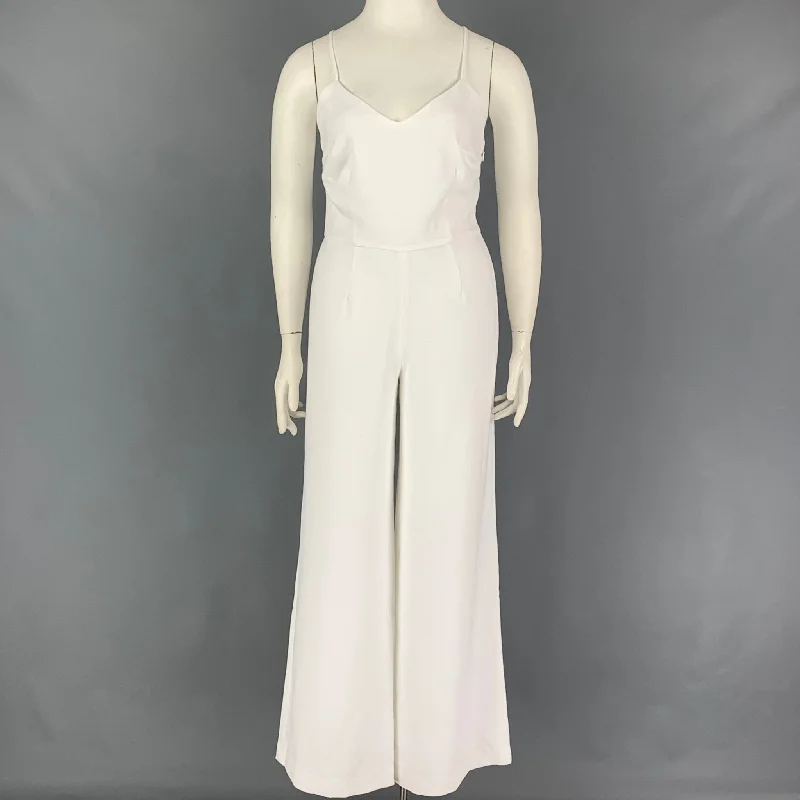 POLO by RALPH LAUREN Size 8 White Polyester Halter Jumpsuit Halter neck jumpsuit, Sexy, Elegant, Trendy POLO by RALPH LAUREN Size 8 White Polyester Halter Jumpsuit Halter neck jumpsuit, Sexy, Elegant, Trendy