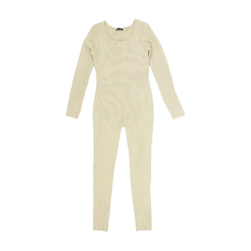 Tan Solid Jumpsuit White jumpsuit, Chic, Elegant, Summer wear