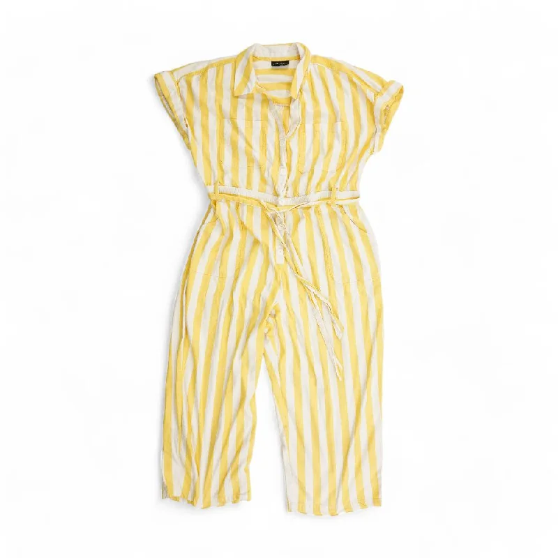Yellow Striped Jumpsuit Long sleeve black jumpsuit, Formal wear, Sleek, Elegant