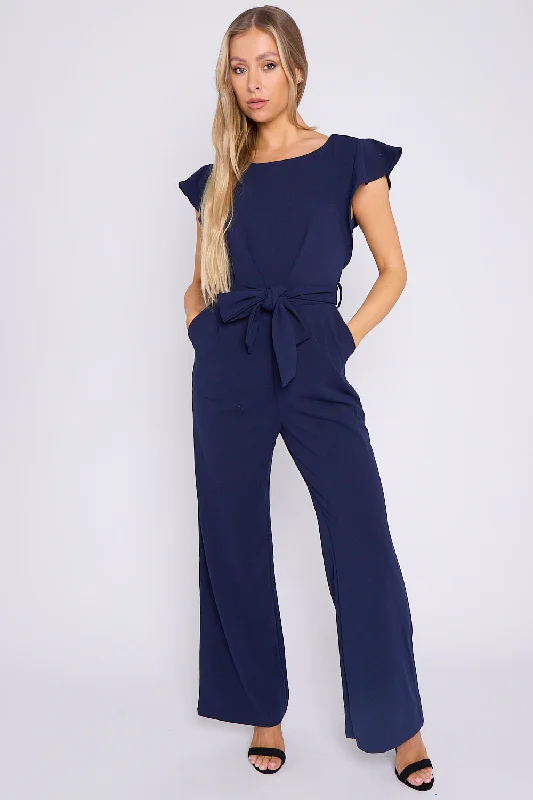 Aftershock London Alisha Navy Wide Leg Belted Jumpsuit Striped jumpsuit, Bold pattern, Trendy, Comfortable Aftershock London Alisha Navy Wide Leg Belted Jumpsuit Striped jumpsuit, Bold pattern, Trendy, Comfortable