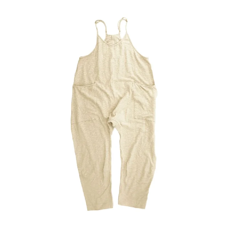 Beige Solid Jumpsuit Ruffle sleeve jumpsuit, Feminine, Elegant, Stylish