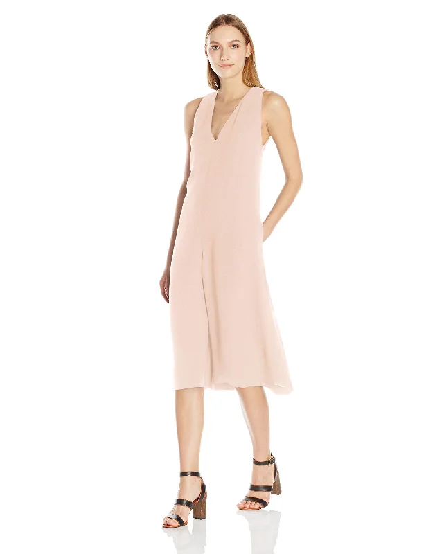 French Connection Womens Essien Crepe Jumpsuit V-neck jumpsuit, Flattering, Sexy, Night out