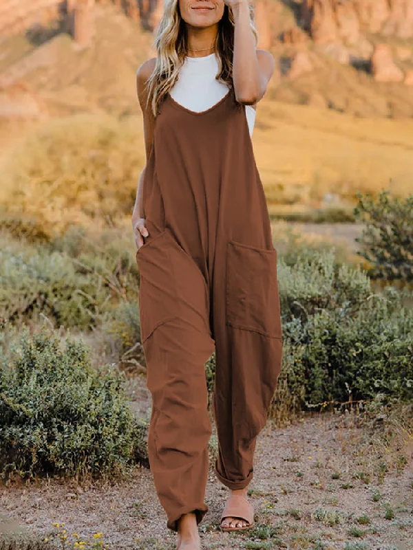 Full Size Sleeveless V-Neck Pocketed Jumpsuit Strapless jumpsuit, Sexy, Party wear, Trendy