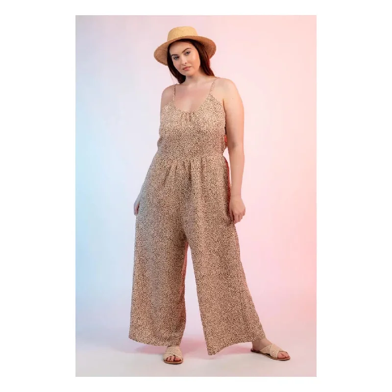 Jumpsuit Sleeveless Mocha Leopard Casual chic jumpsuit, Relaxed, Comfortable, Stylish
