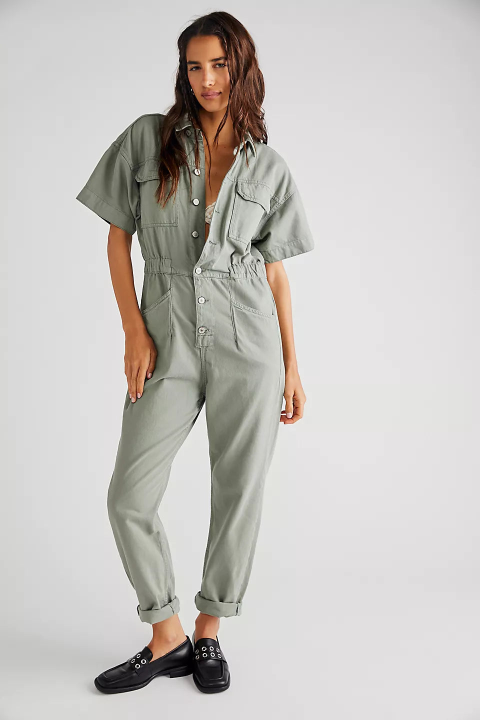 Free People Marci Jumpsuit in Washed Army High-waisted jumpsuit, Sleek, Comfortable, Summer style Free People Marci Jumpsuit in Washed Army High-waisted jumpsuit, Sleek, Comfortable, Summer style