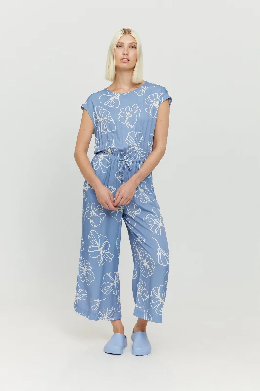Marisa Printed Jumpsuit Blue Backless jumpsuit, Sexy, Nightwear, Trendy
