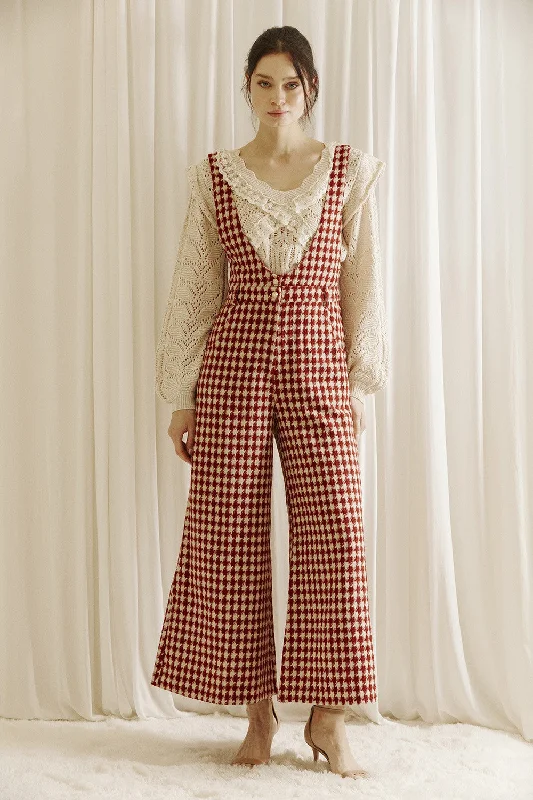 MG Houndstooth Jumpsuit Backless wide leg jumpsuit, Sexy, Chic, Trendy