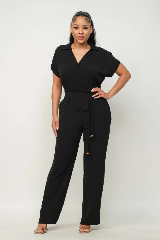Open Front Inside Button Top Waist Tie Jumpsuit Printed floral jumpsuit, Feminine, Summer style, Relaxed Open Front Inside Button Top Waist Tie Jumpsuit Printed floral jumpsuit, Feminine, Summer style, Relaxed