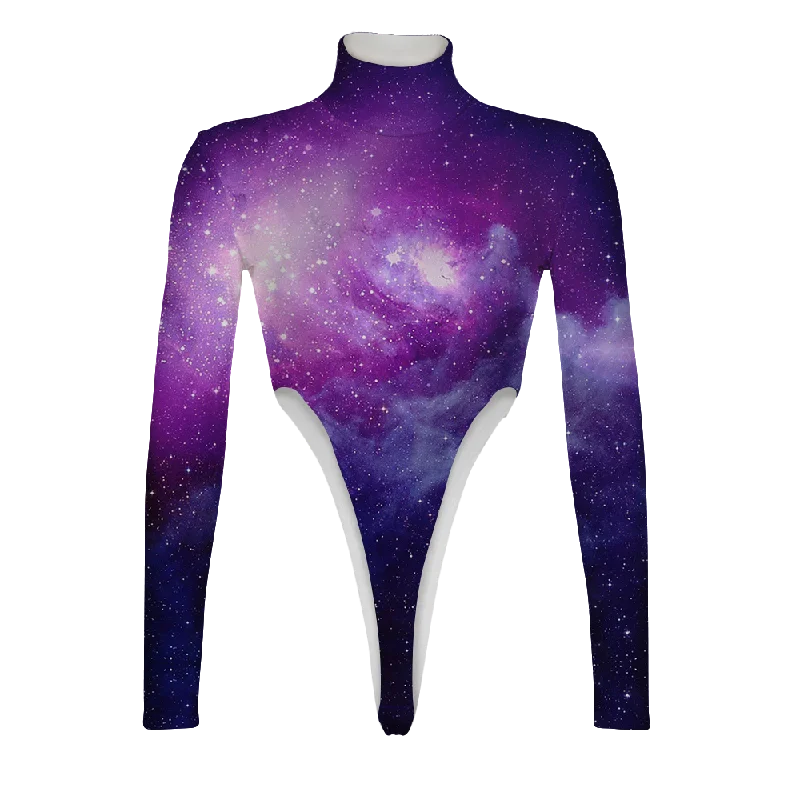 Purple Galaxy Turtleneck Long Sleeve Jumpsuit Linen jumpsuit, Light fabric, Summer vibes, Relaxed Purple Galaxy Turtleneck Long Sleeve Jumpsuit Linen jumpsuit, Light fabric, Summer vibes, Relaxed