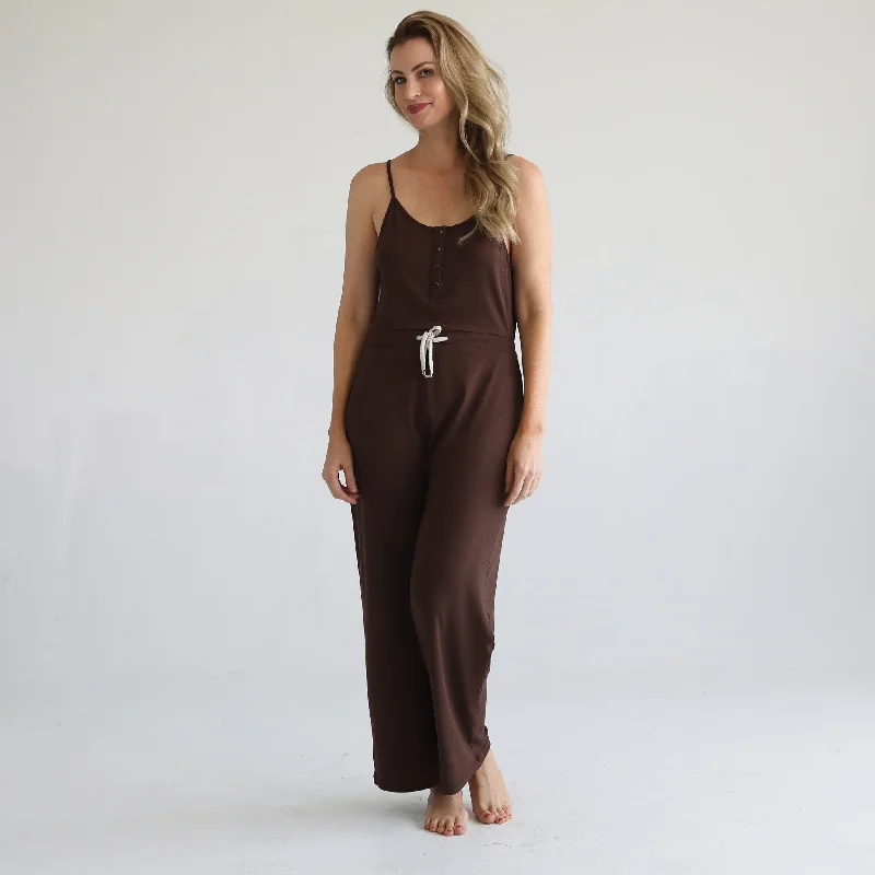 Scarlett Nursing Friendly Cami Jumpsuit (Espresso) Wide leg jumpsuit, Casual, Trendy, Chic Scarlett Nursing Friendly Cami Jumpsuit (Espresso) Wide leg jumpsuit, Casual, Trendy, Chic