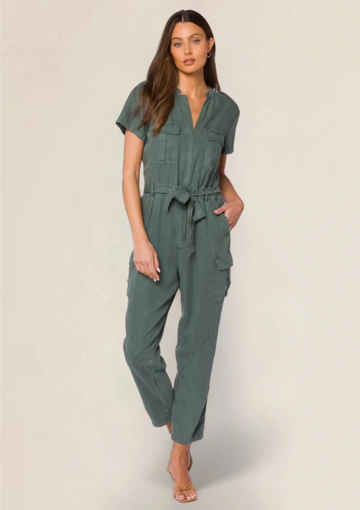 Greyson Utility Jumpsuit - Sage Leaf Black jumpsuit, Sleek, Formal, Nightwear
