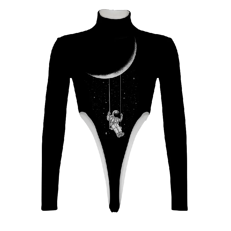 Space Swing Turtleneck Long Sleeve Jumpsuit Cropped jumpsuit, Summer style, Trendy, Comfortable Space Swing Turtleneck Long Sleeve Jumpsuit Cropped jumpsuit, Summer style, Trendy, Comfortable